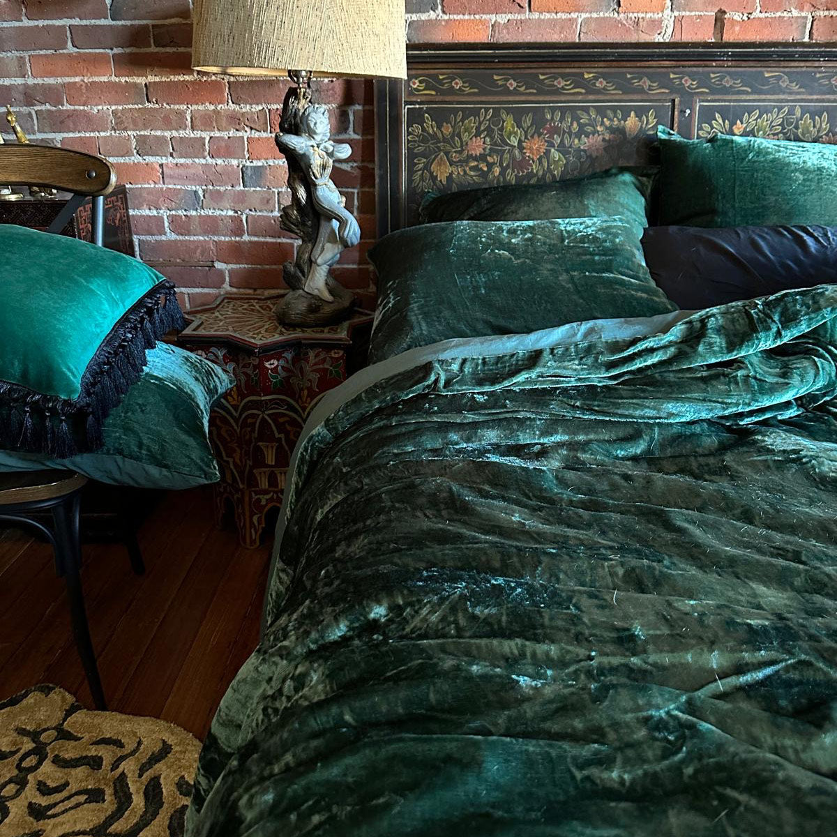 Green Velvet Duvet Cover Set – Sin in Linen