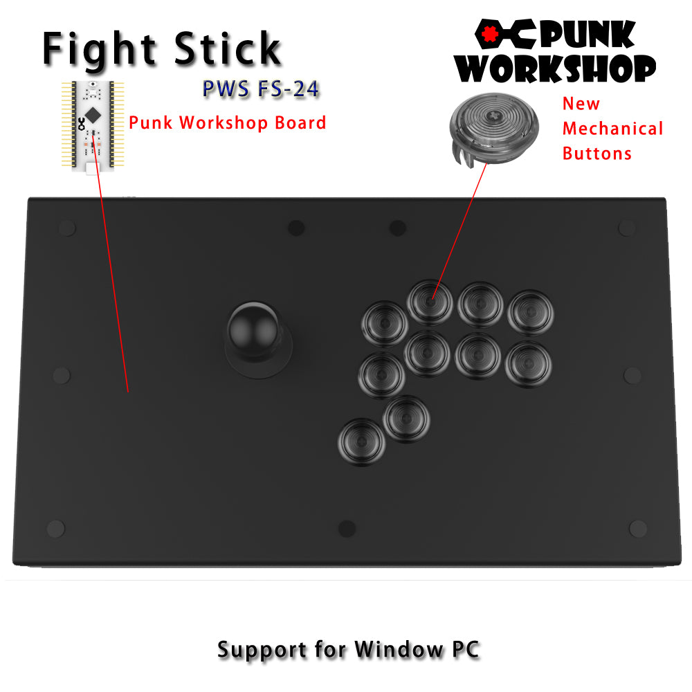 Punk Workshop Fight Stick PWS FS-24 Arcade Fighting Stick with
