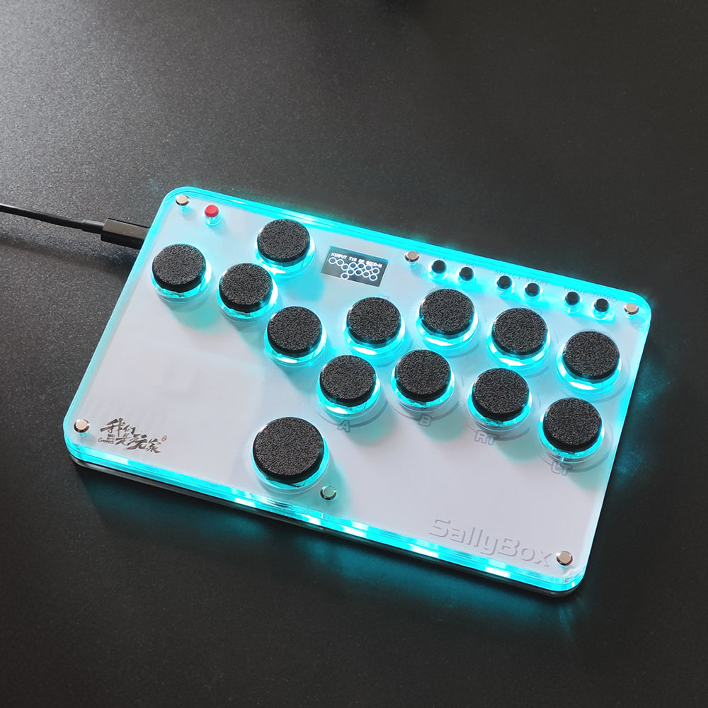 Mini HitBox SallyBox LED Light SOCD Fighting Stick Controller WASD