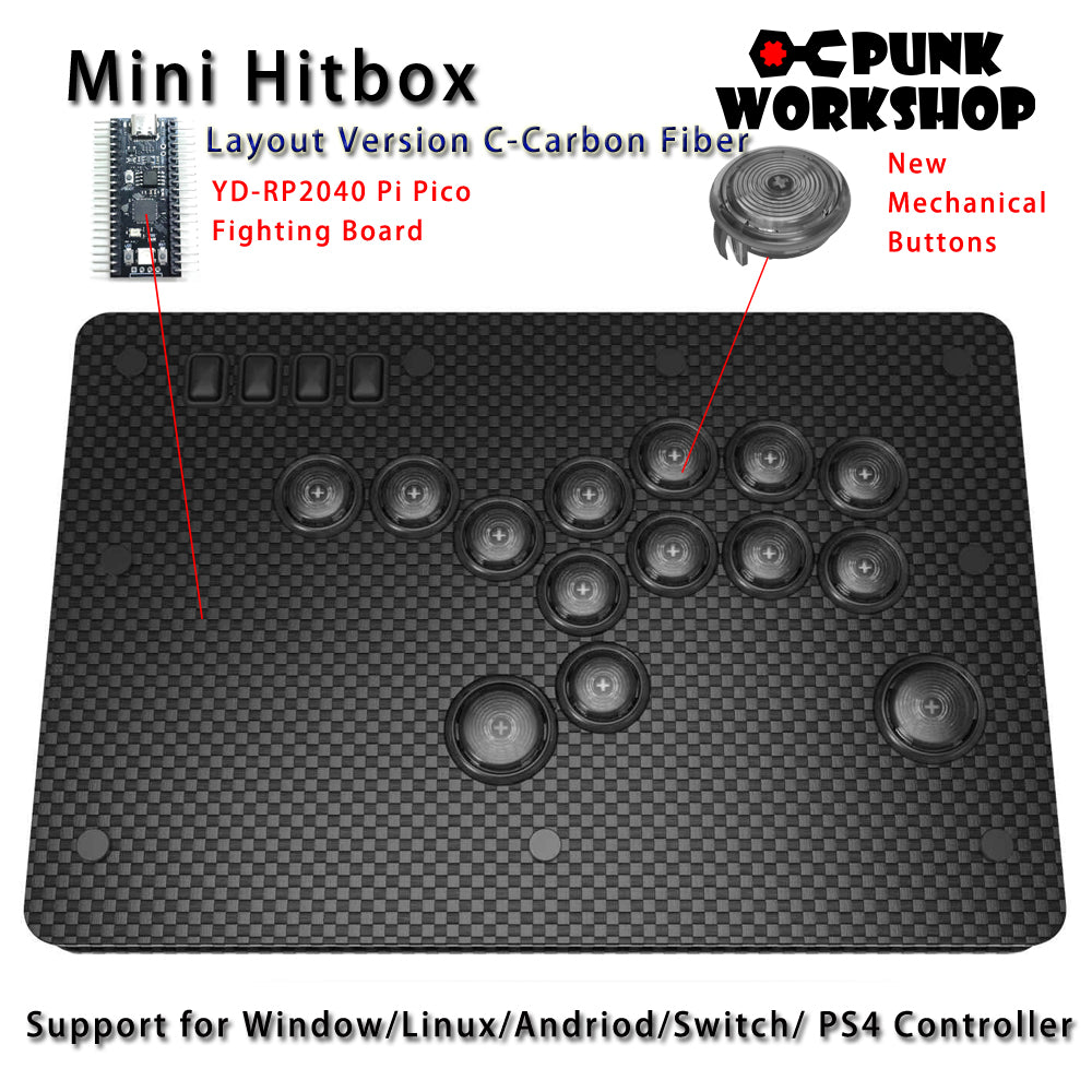 Punk Workshop Fighting Stick Controller Mini HitBox V3 SOCD