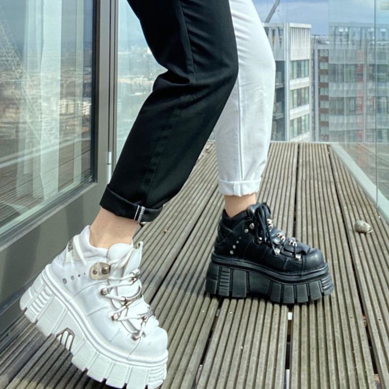 取り寄せ]M-106-S53 / ホワイト / 厚底スニーカー / 本革【NEW ROCK