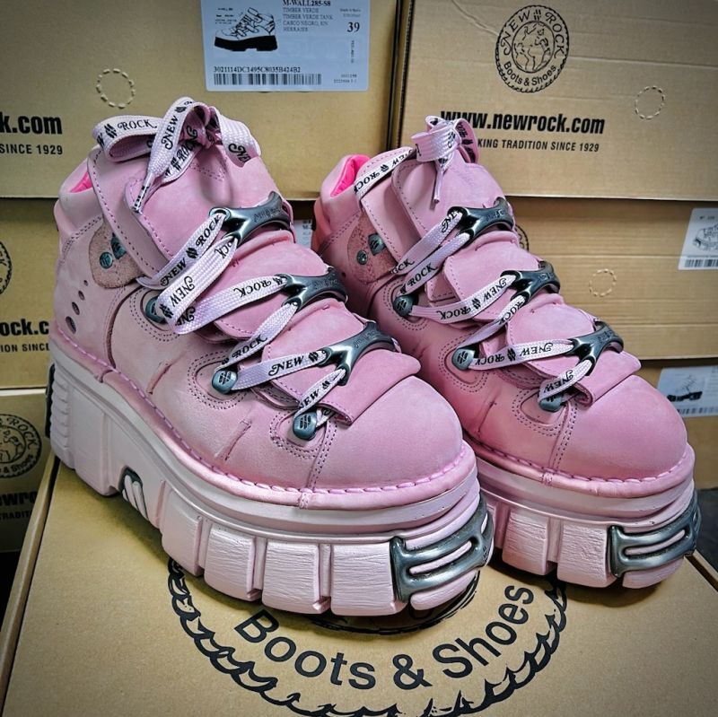 取り寄せ] M-106-C158 / ピンクスエード / 厚底スニーカー / 本革【NEW