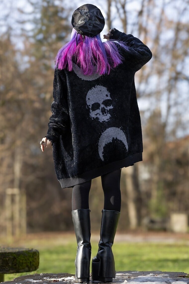 Night Nomad Cardigan / 幻想的な月 / ニットカーディガン【KIHILIST