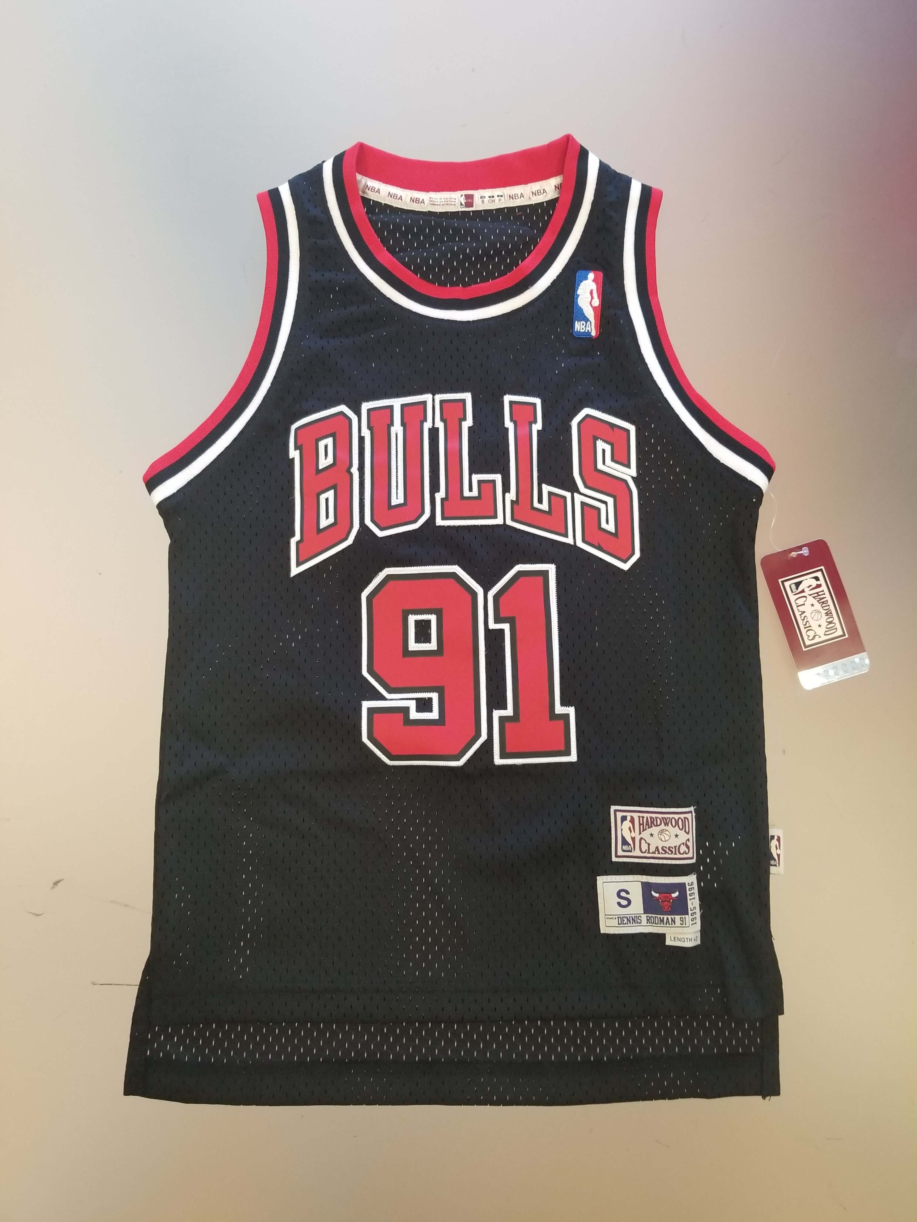 Chicago Bulls Youth Dennis Rodman Black Jersey Hardwood Classic Swingm