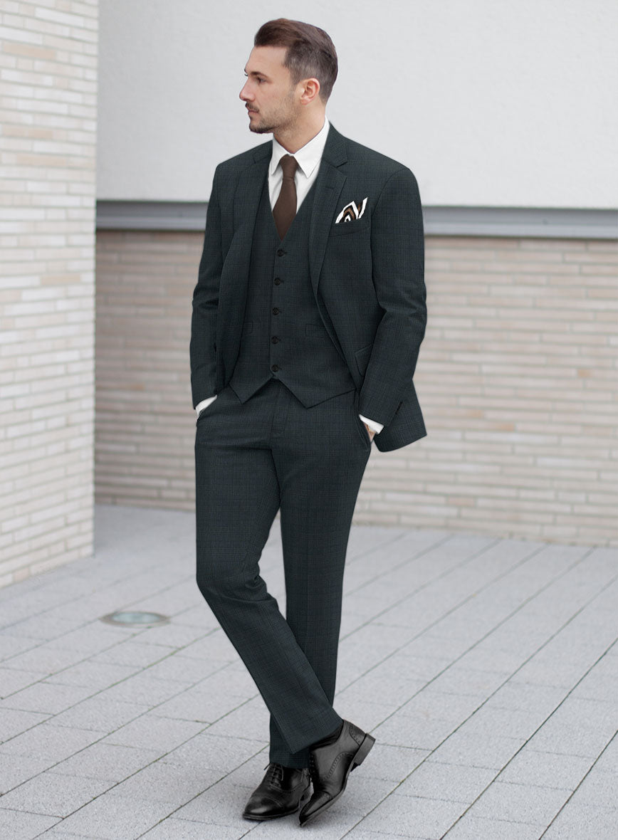 Lanificio Zegna Traveller Tirno Dark Blue Checks Wool Suit
