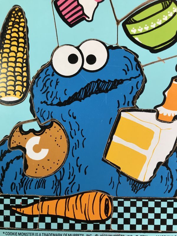 Playskool Sesame Street “Cookie Monster” Wooden Puzzle クッキー