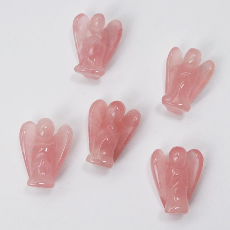 置物 ローズクォーツ 天使型 エンジェル ピンク カラー 水晶 恋愛 美