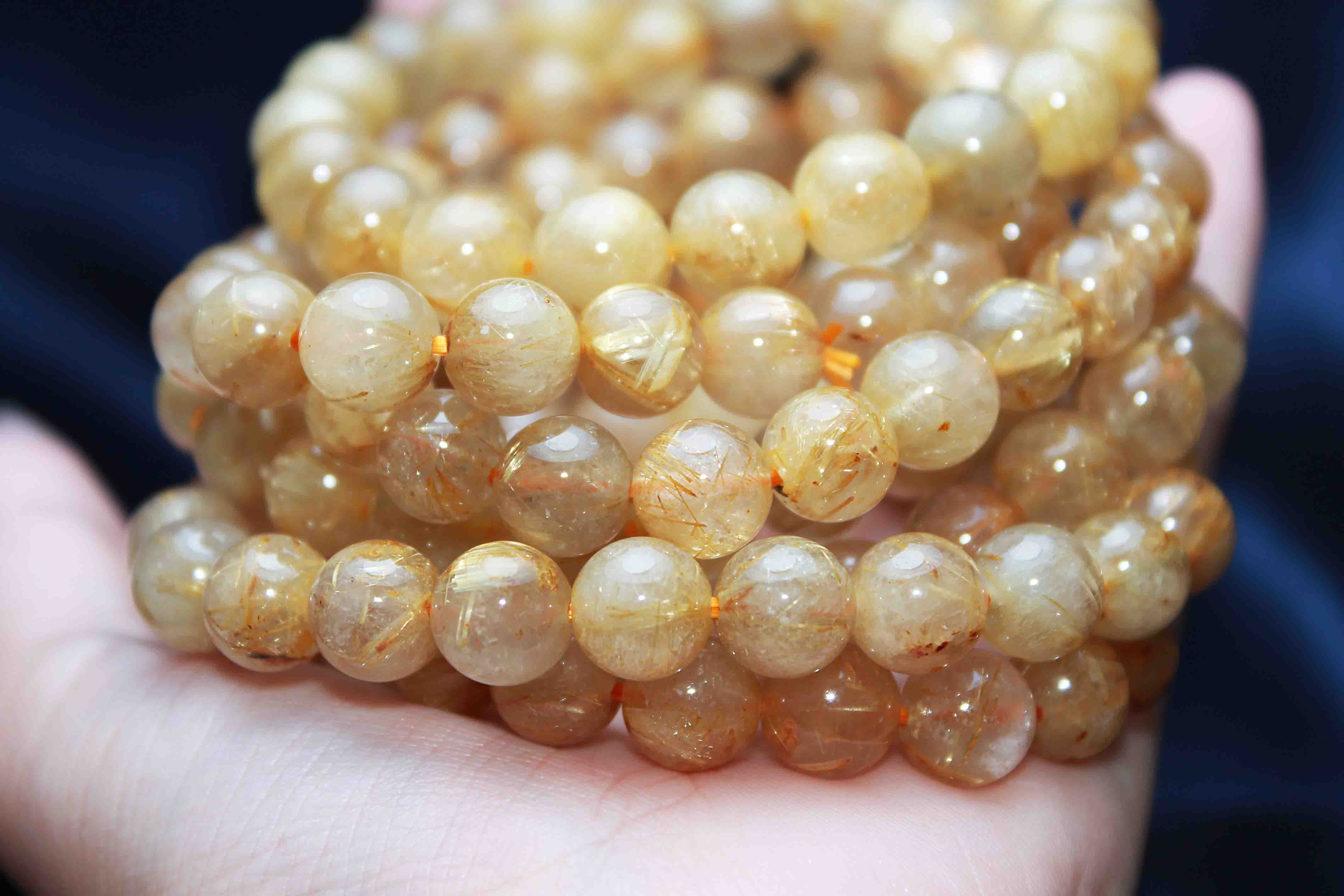 ブレス ブラジル産 ルチルクォーツ Aランク 9mm 品番： 82428242