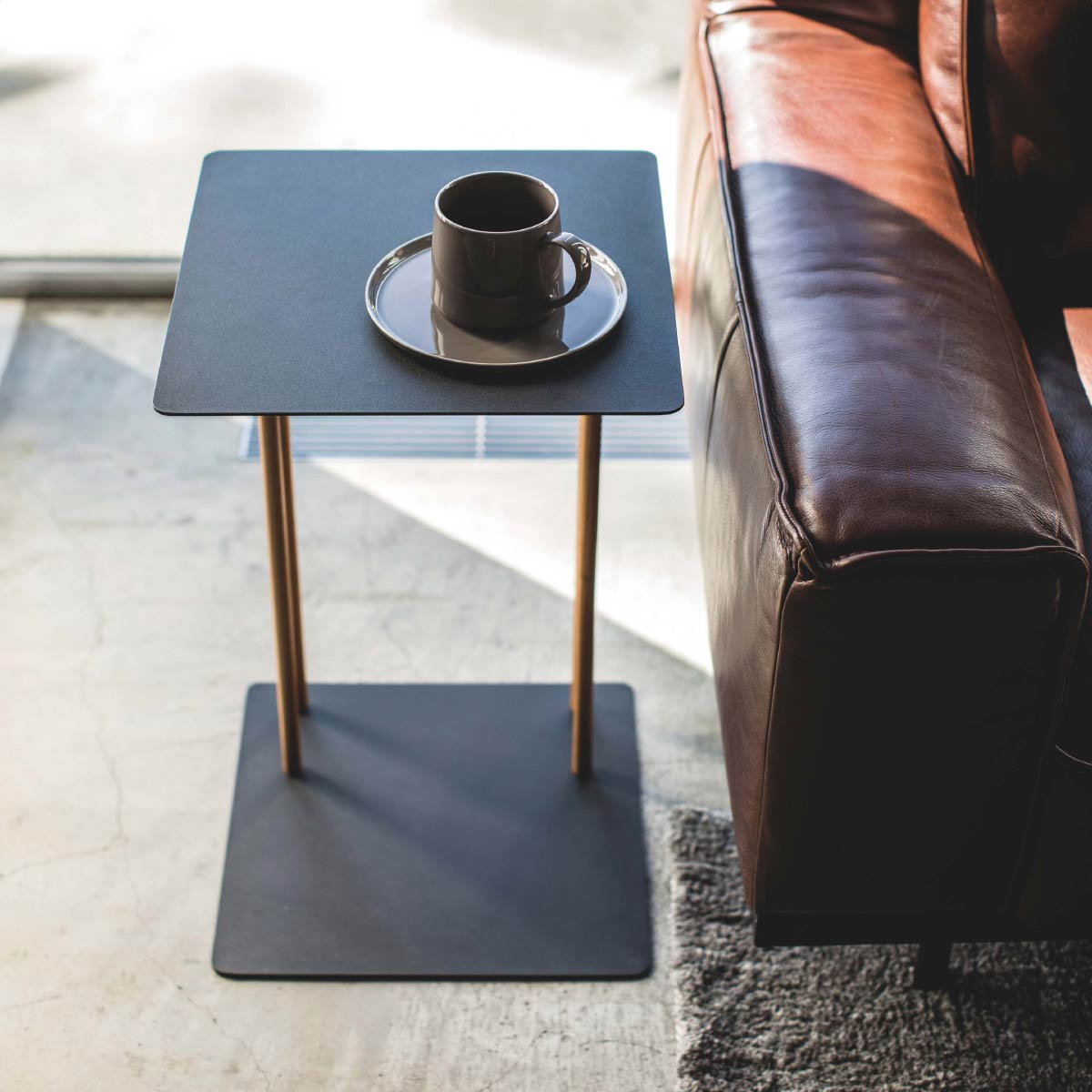 山崎実業 差し込みサイドテーブル ホワイト