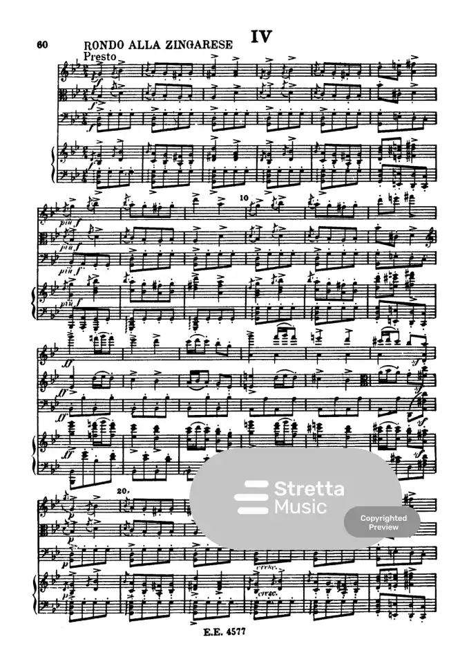 Klavierquartett g-Moll op. 25 von Johannes Brahms | im Stretta