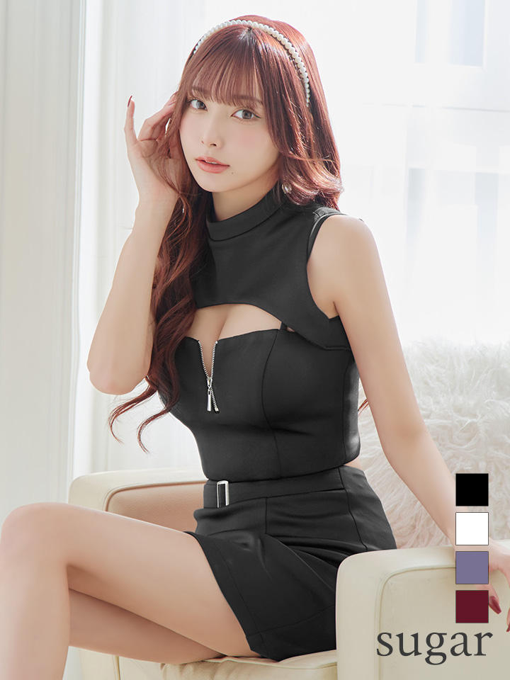 XSサイズあり【Glossy/グロッシー】フロントジップ/ ノースリーブ