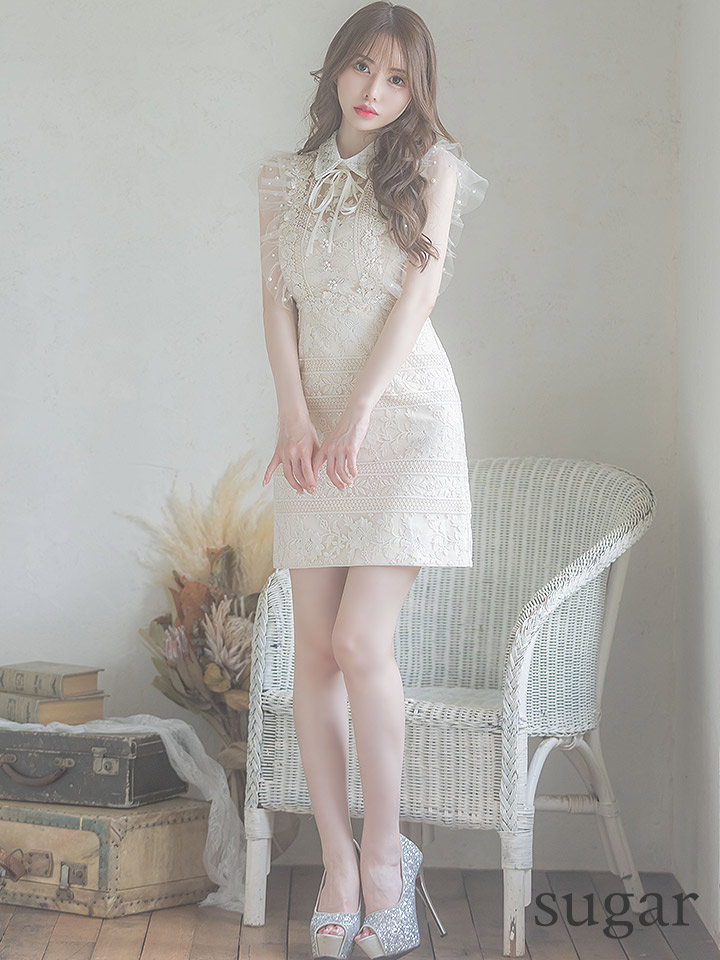 即日発送【ROBE de FLEURS/ローブドフルール】ビジュー襟/ フラワー