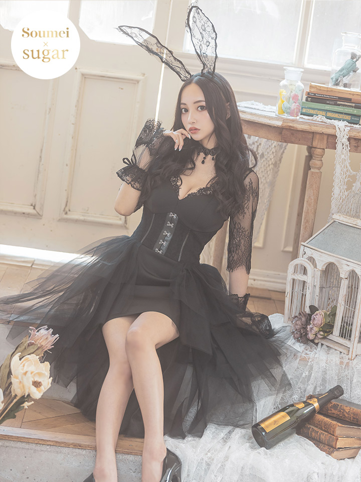 即日発送】ブラックバニーコスプレセット/ショートインロング【sugar