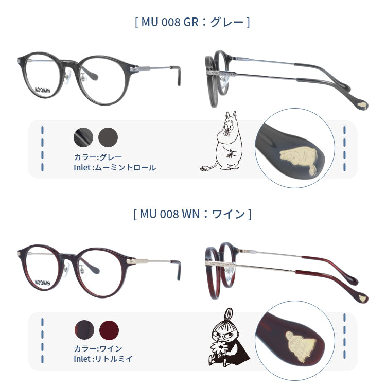 ムーミン メガネフレーム MOOMIN 度付き 度なし 伊達メガネ ムーミン
