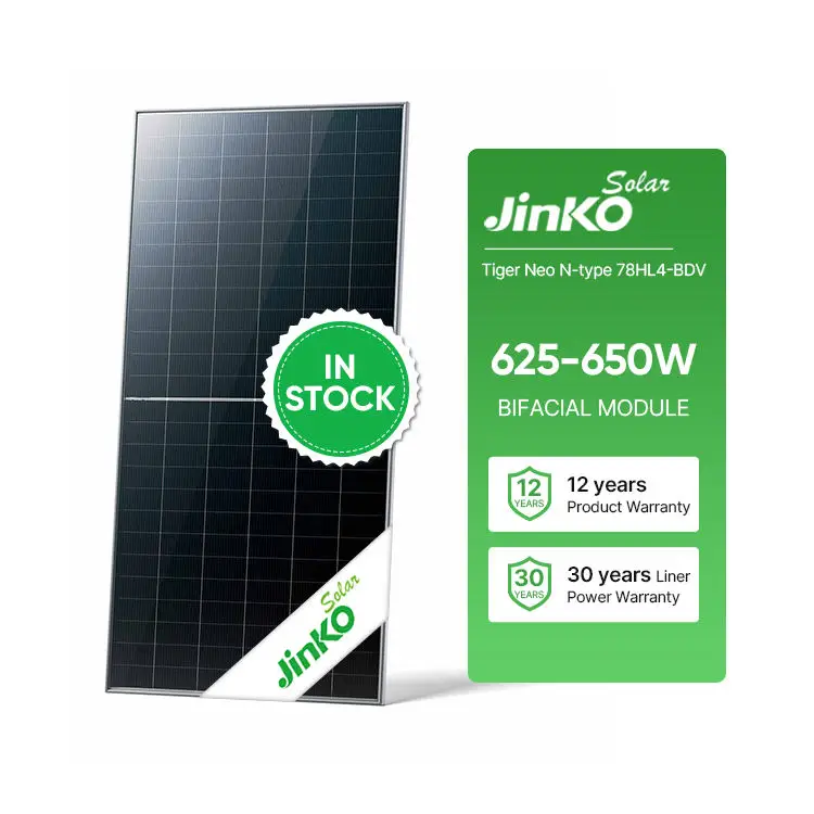 Jinko Tiger Neon 625-650W Bifacial Double With Dual Glass Solar