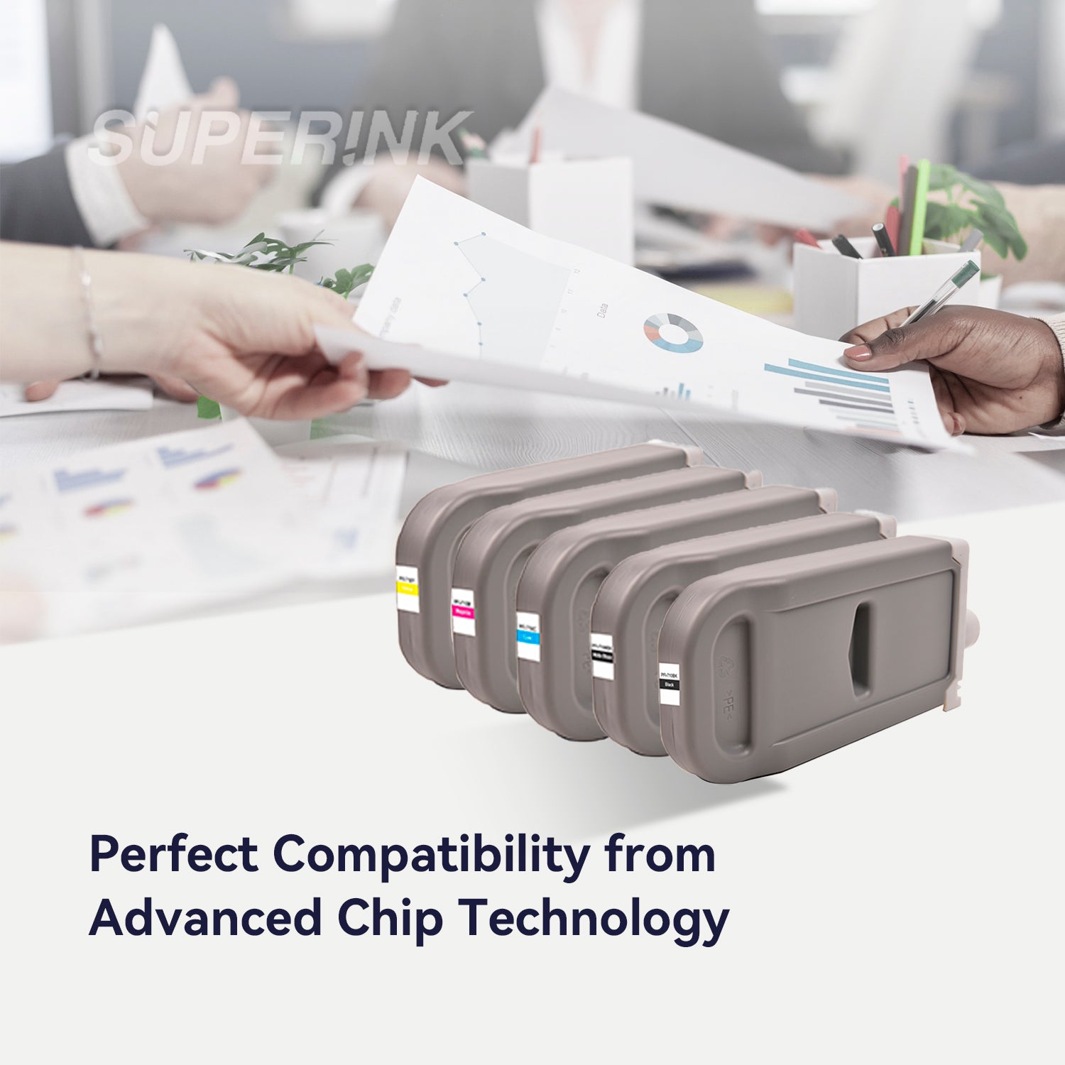 Compatible Canon PFI 710 Combo Ink Cartridge MBK/BK/C/M/Y By