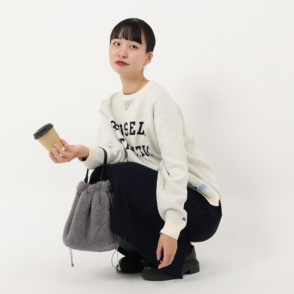 ラッセル（RUSSELL）（レディース）カレッジロゴ ニット RBL25F0004 IVR