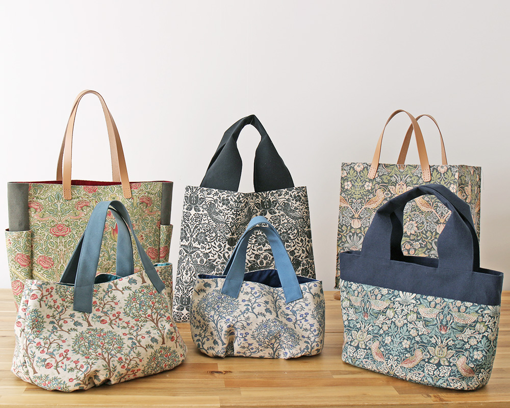 ☆【William Morris】STRAWBERRY THIEF /Grey Mono ボリューム持ち手の