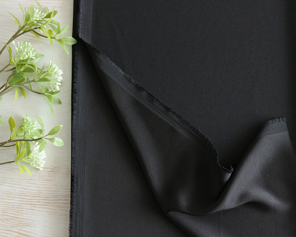 5mカット】バックサテンジョーゼットのブラックフォーマル（低