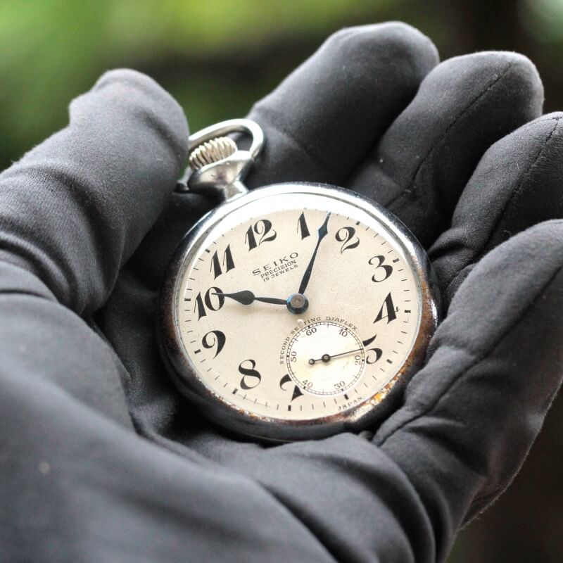 昭和35年の19セイコー鉄道時計/15石/秒針止め機能/絶版時計