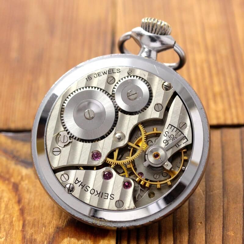 昭和35年の19セイコー鉄道時計/15石/秒針止め機能/絶版時計