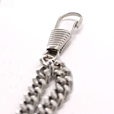 懐中時計用ダブルアルバートチェーン 錨チャーム付きシルバーカラー