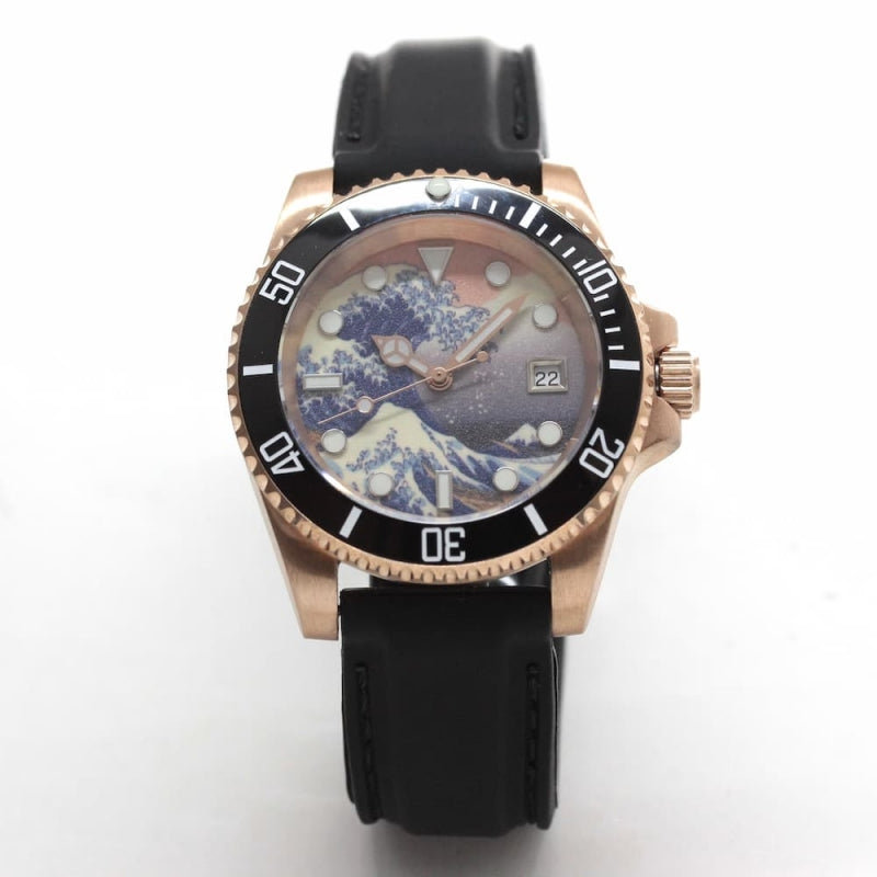 正美堂オリジナルウォッチ/ブロンズケース/和柄文字盤/スイス製自動