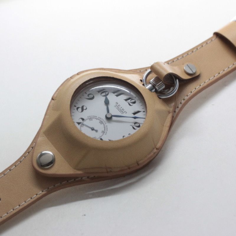 懐中時計用 腕時計レザーベルト ナチュラルカラー 単品 / pocketlist