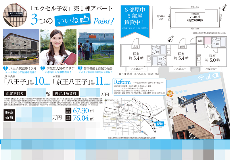 投資用1棟アパート マイソク（東京都八王子市） | システムエイト