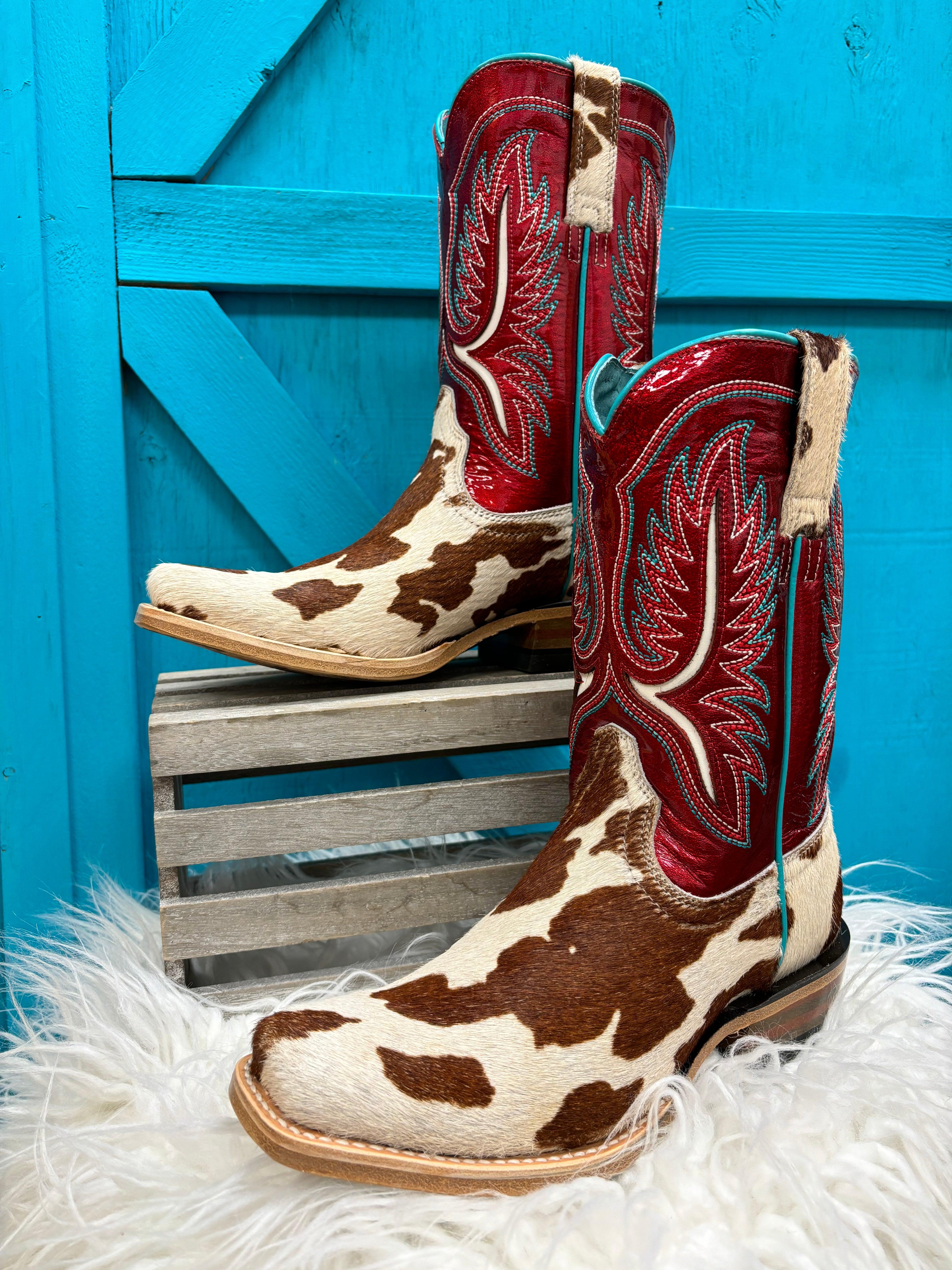 Ariat Women's Futurity Colt Cowtown Hair-On & Ruby Red Patent