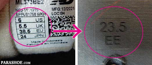 JIS規格（日本産業規格／日本工業規格）の靴サイズ・ワイズ表と、海外