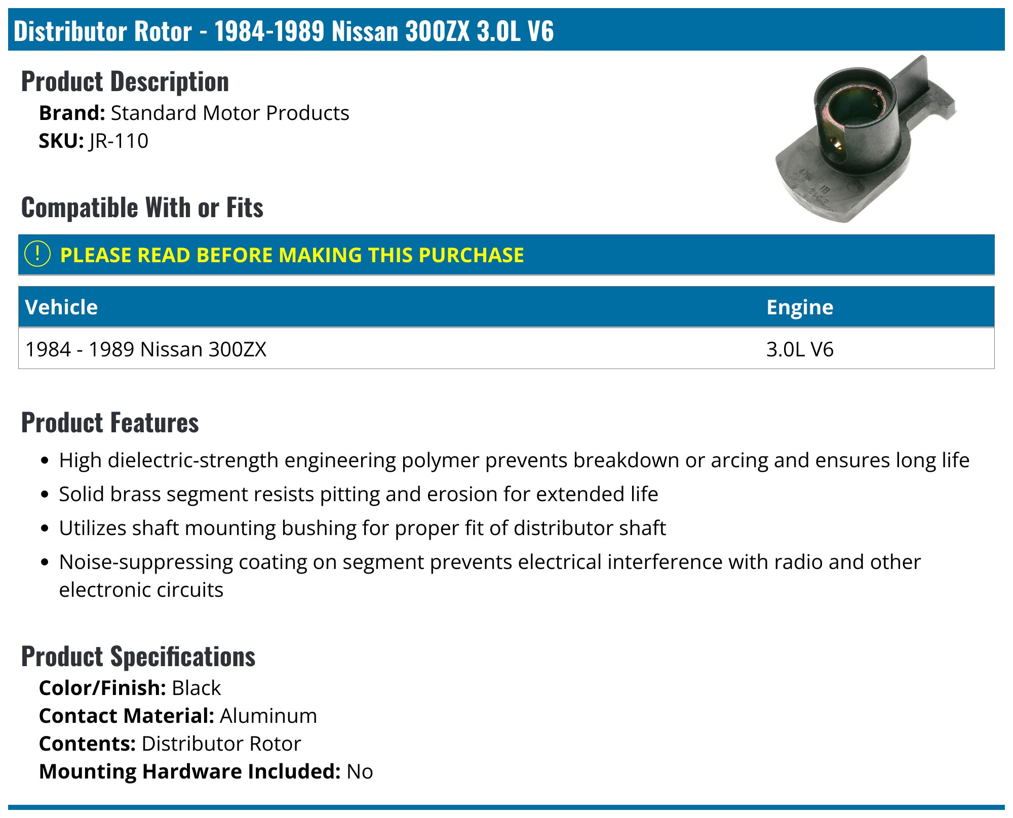 1984-1989 Nissan 300ZX Distributor Rotor - Standard Motor Products