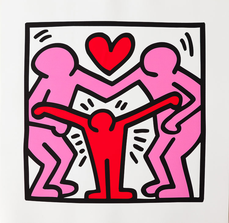 Keith Haring poster : Untitled 1989 (Family), 40 x 40 cm