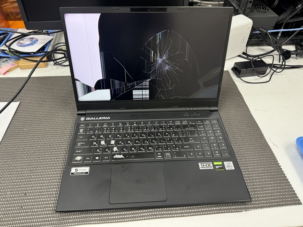 つくば市の個人様パソコン修理 液晶割れパネル交換 GALLERIA