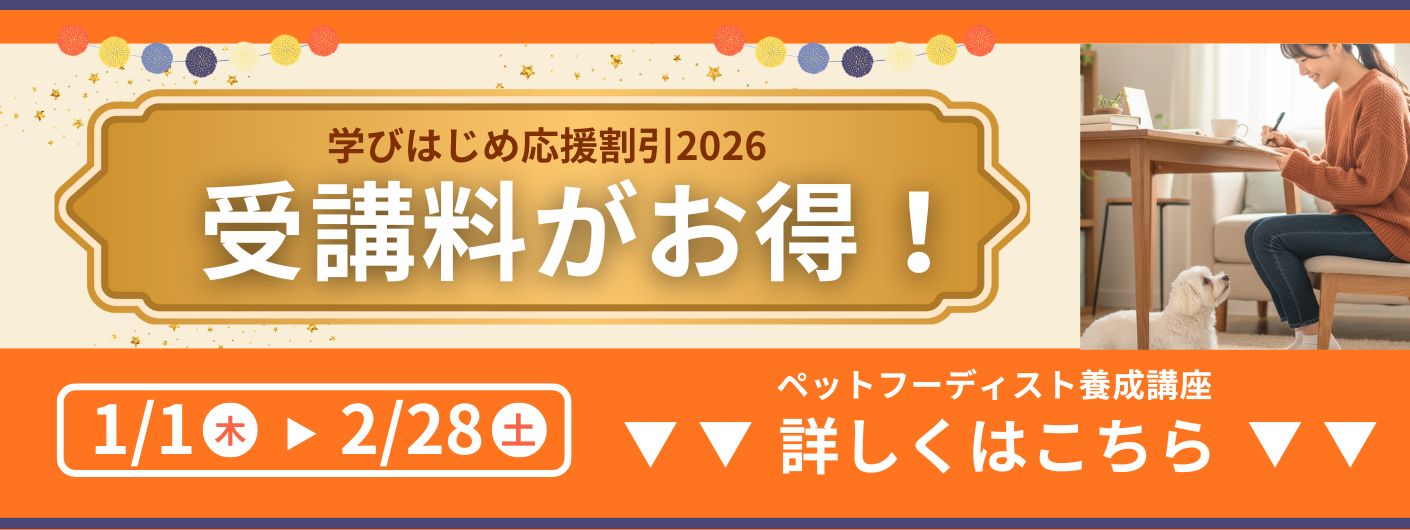 ペットフーディスト養成講座｜仕事に活きる犬猫の食事の専門家資格