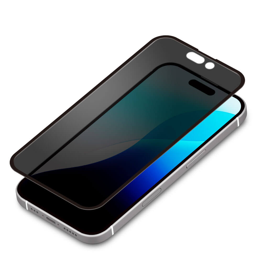 iPhone 16 Pro用 液晶全面保護ガラス 角割れ防止PETフレーム