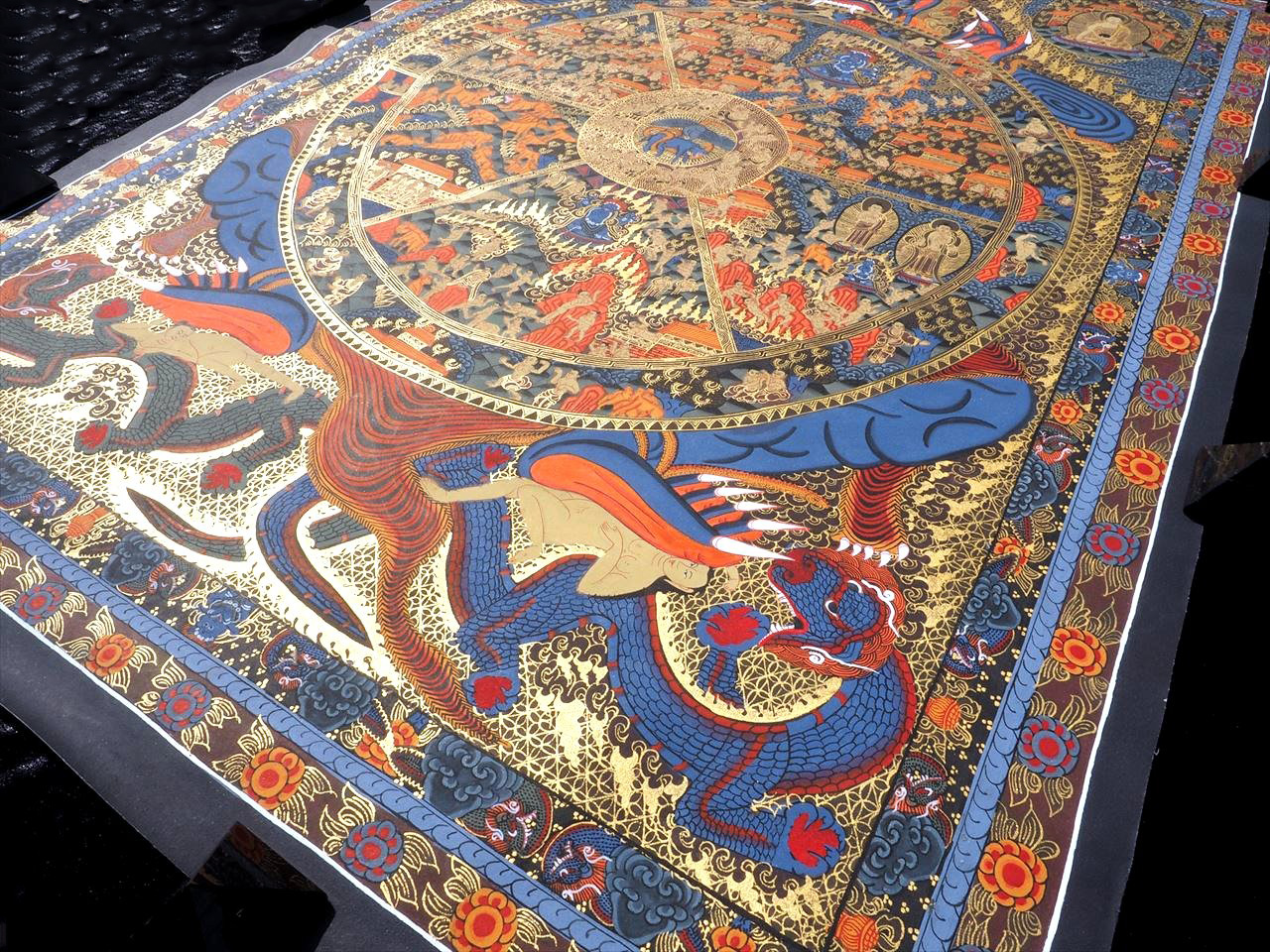 ◇現地より直送！職人による肉筆◇貴重な本物・曼荼羅（マンダラ