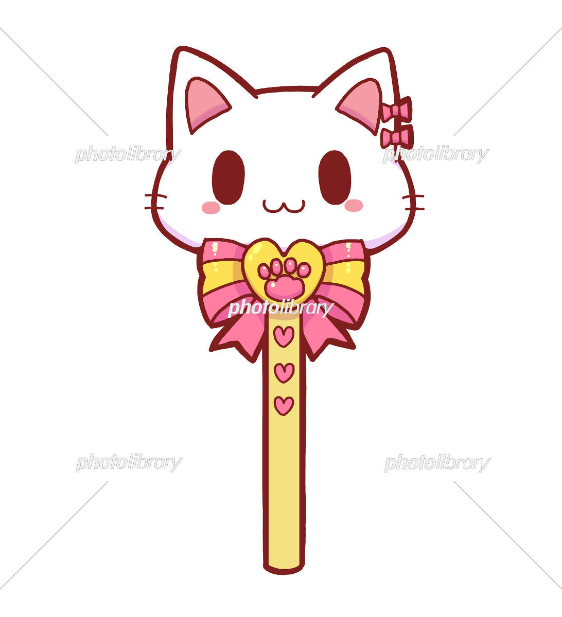 ネコ型の魔法のステッキ イラスト素材 [7679105] - フォトライブラリー