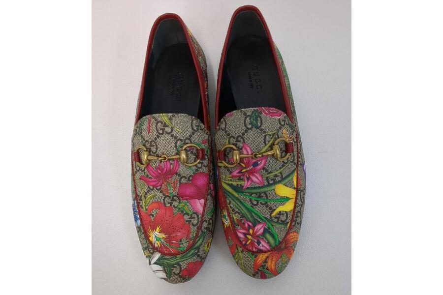 GUCCI FLORA GG SUPREME LOAFERS 603323 SIZE 22.5cm ホースビット