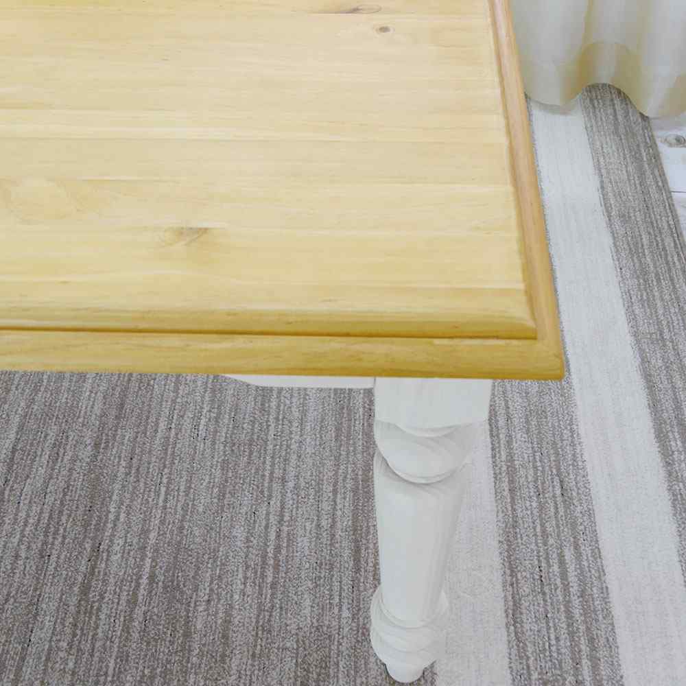 白いカントリー食卓テーブル4人掛セット