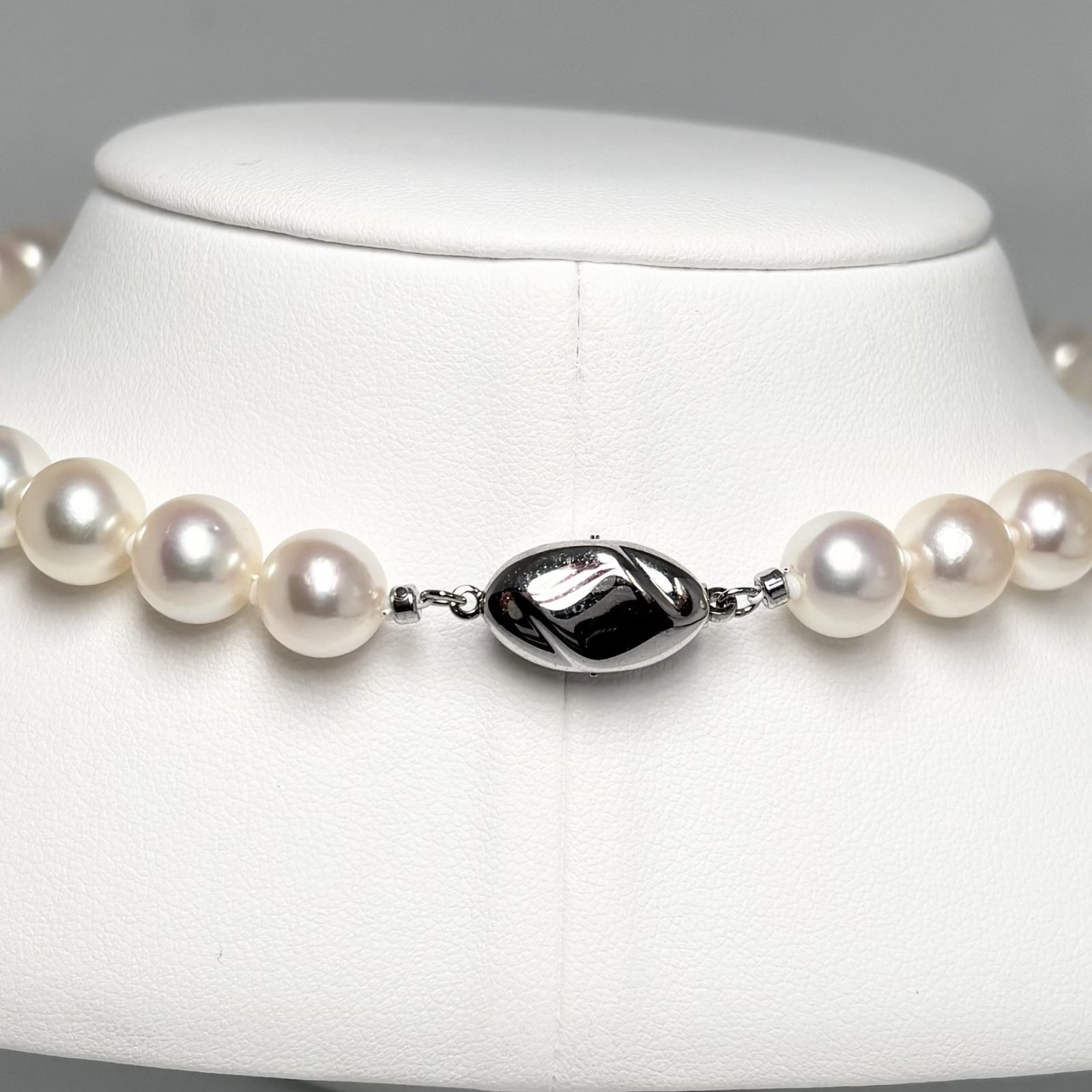 ランク上 アコヤ真珠 パールネックレス 9-9.5mm ホワイトピンク系 GIA