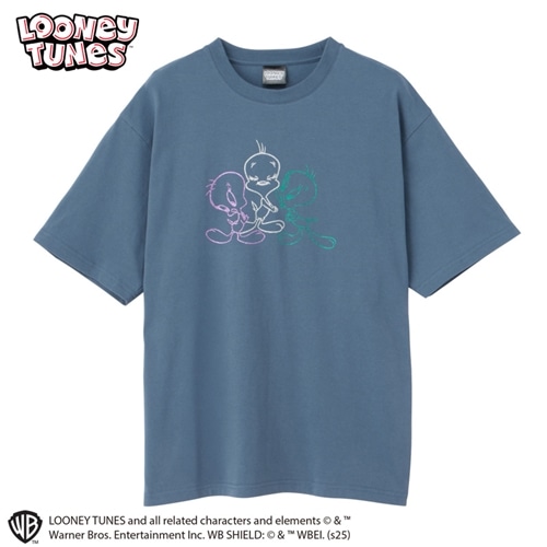 ルーニー・テューンズ Tシャツ トゥイーティー ラメブリント ネイビー