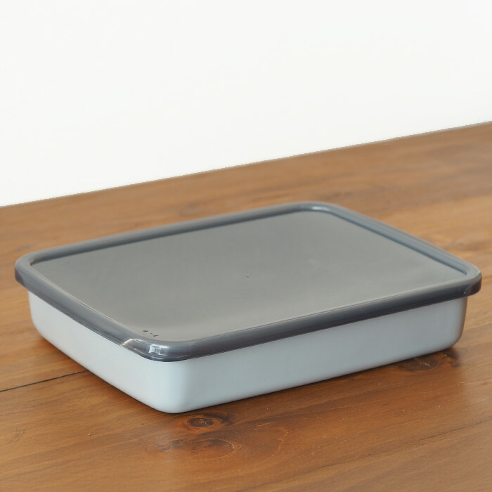 野田琺瑯 +Gray レクタングル浅型 L | 食器と料理道具の専門店「プロ