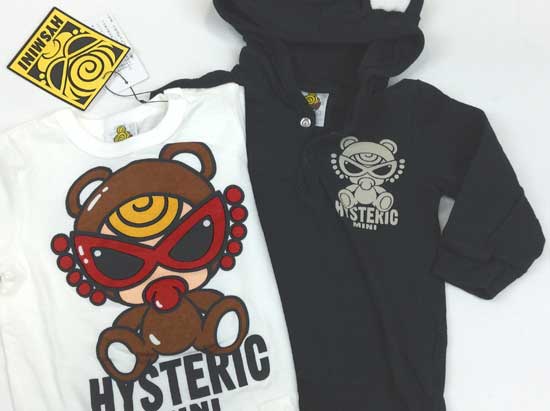 ヒステリックミニ（HYSTERIC MINI） Teddy mini半袖Tシャツ付きくま耳