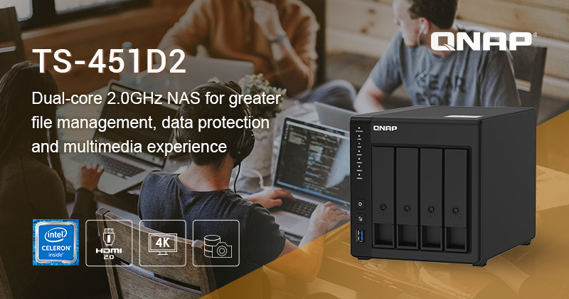 QNAP Introduces 4-bay TS-451D2 Intel J4025 Dual-core NAS with High