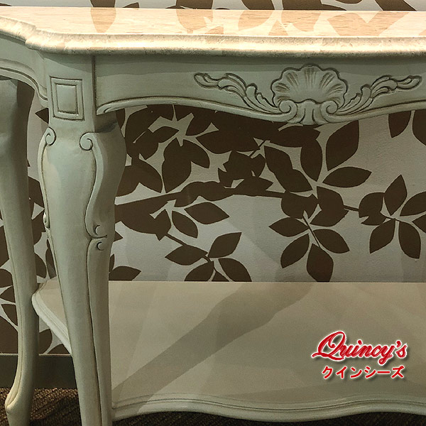 4896】イタリア製 大理石コンソール（アンティークホワイト