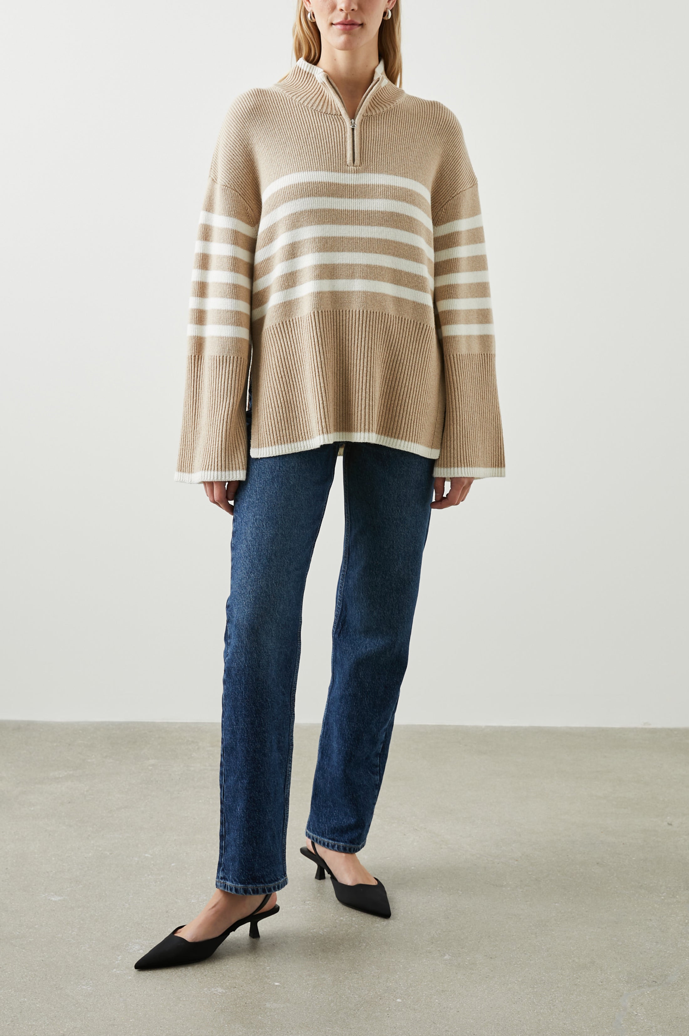 TESSA SWEATER - SAND STRIPE – Rails