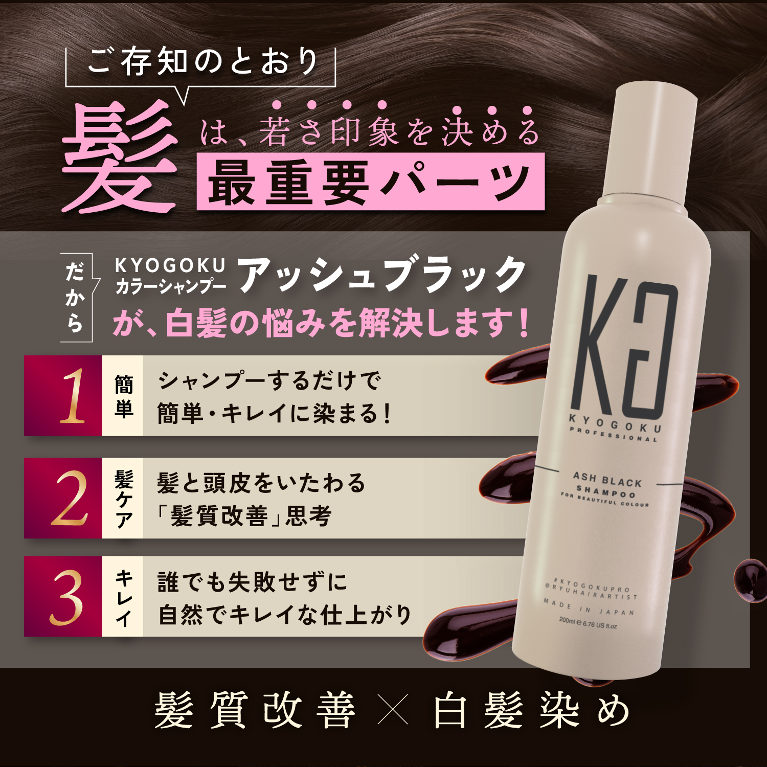 楽天市場】公式 10%OFF 【 KYOGOKU カラーシャンプー 白髪染め