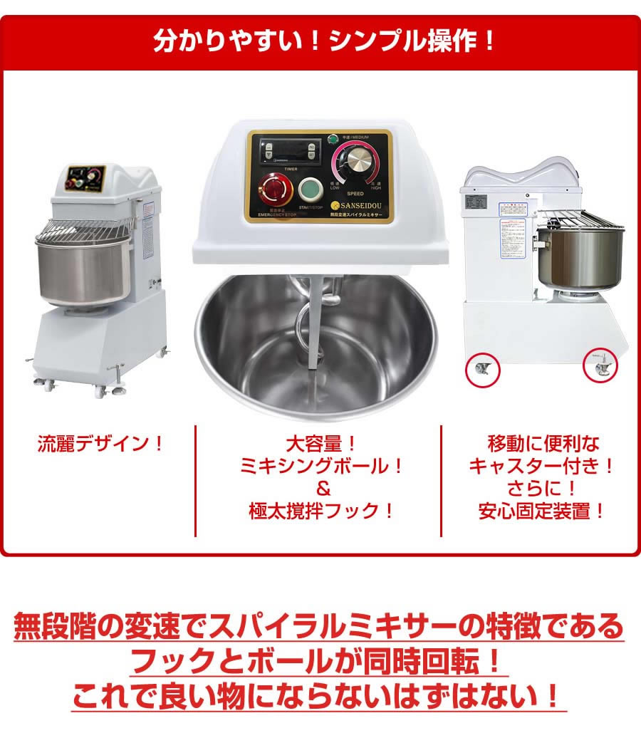 業務用ミキサー、製麺機を中心に、総合厨房機器を製造、販売 三省堂