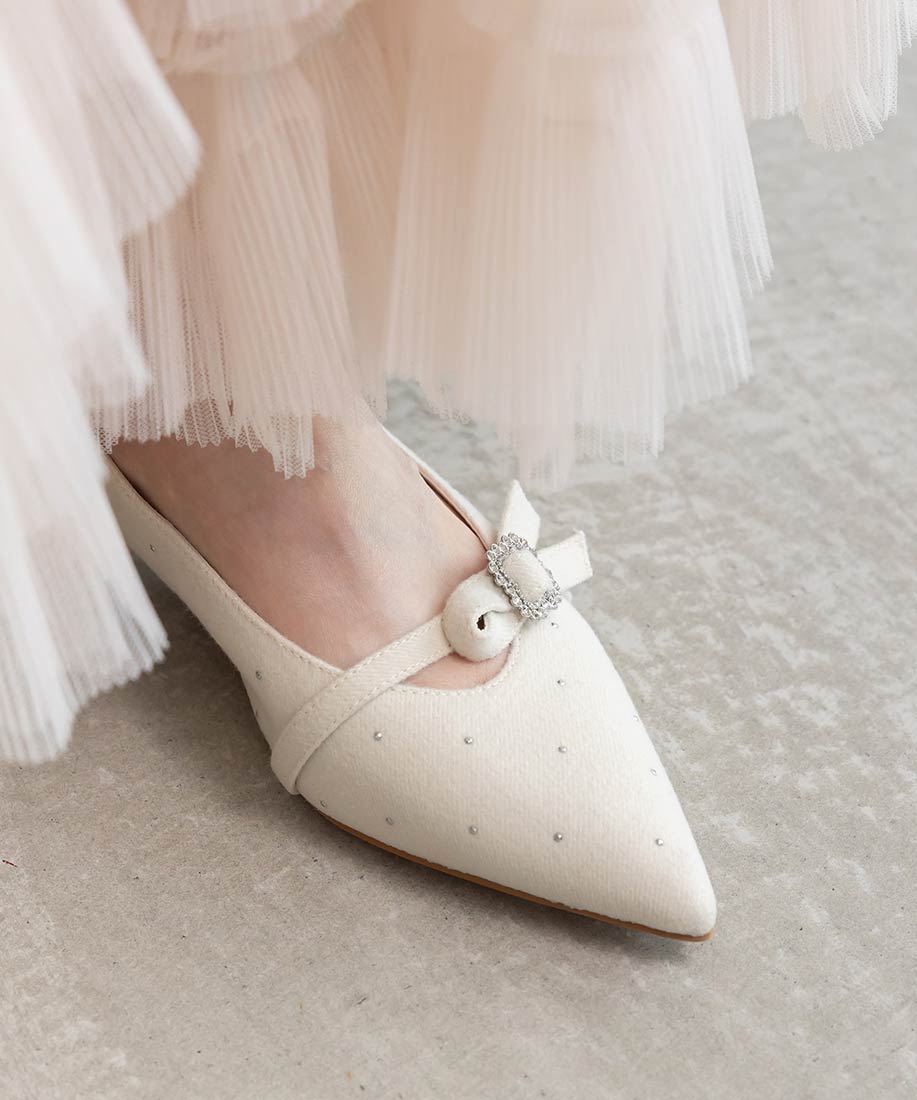 SALE】3E幅広 ビジューパーツフラットパンプスRANDA公式サイト